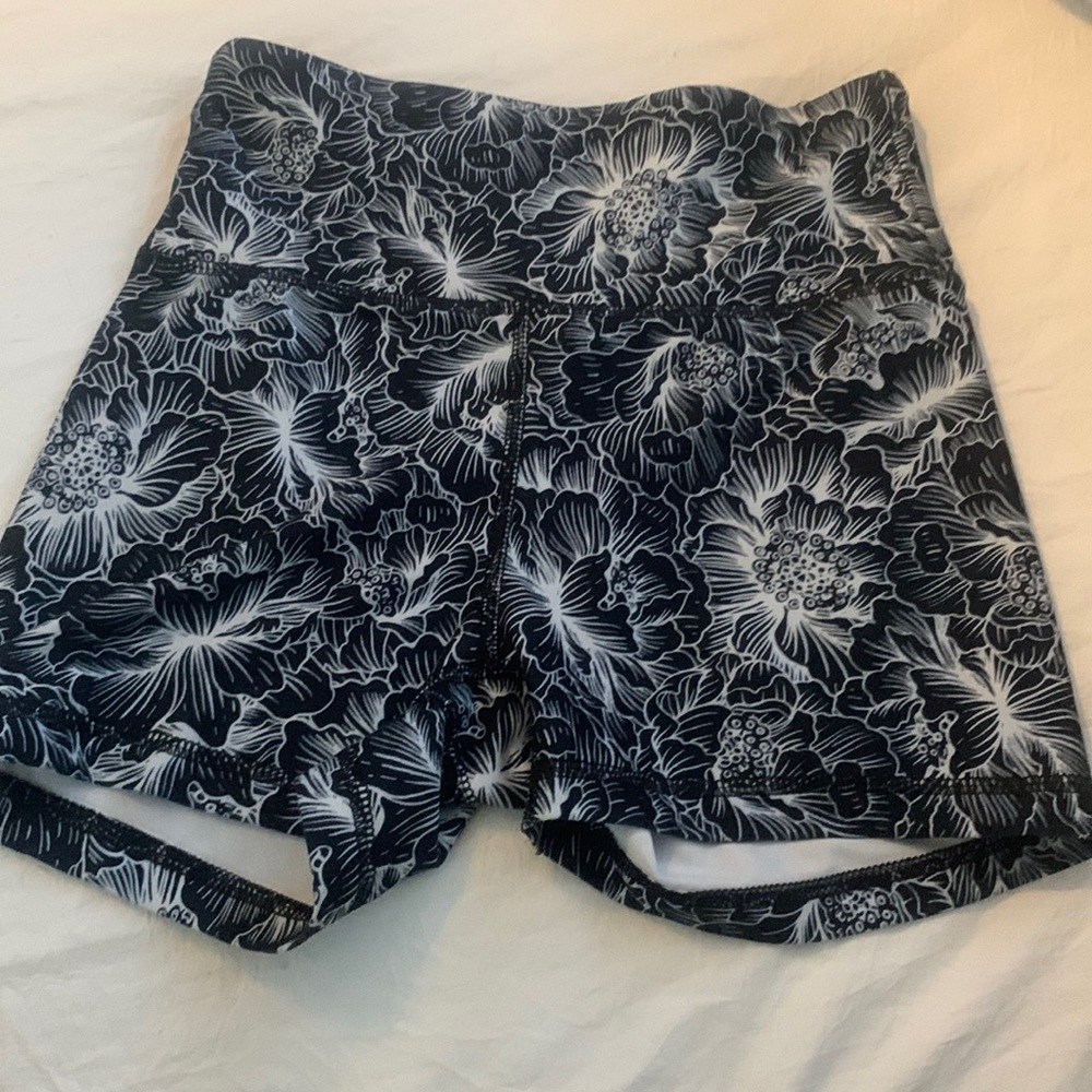 black and white spandex shorts